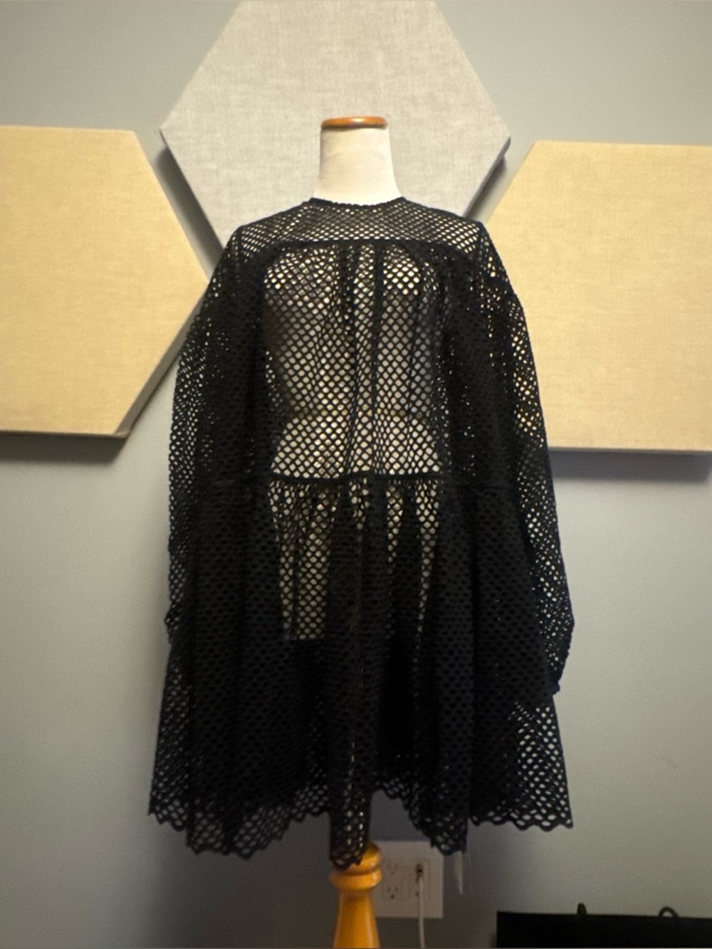 Ulla Johnson Black Open Weave Tunic/Overlay dress
